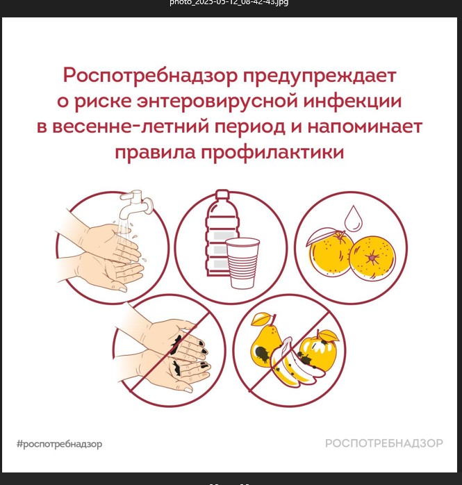 Роспотребнадзор напоминает основные правила профилактики энтеровирусной инфекции.